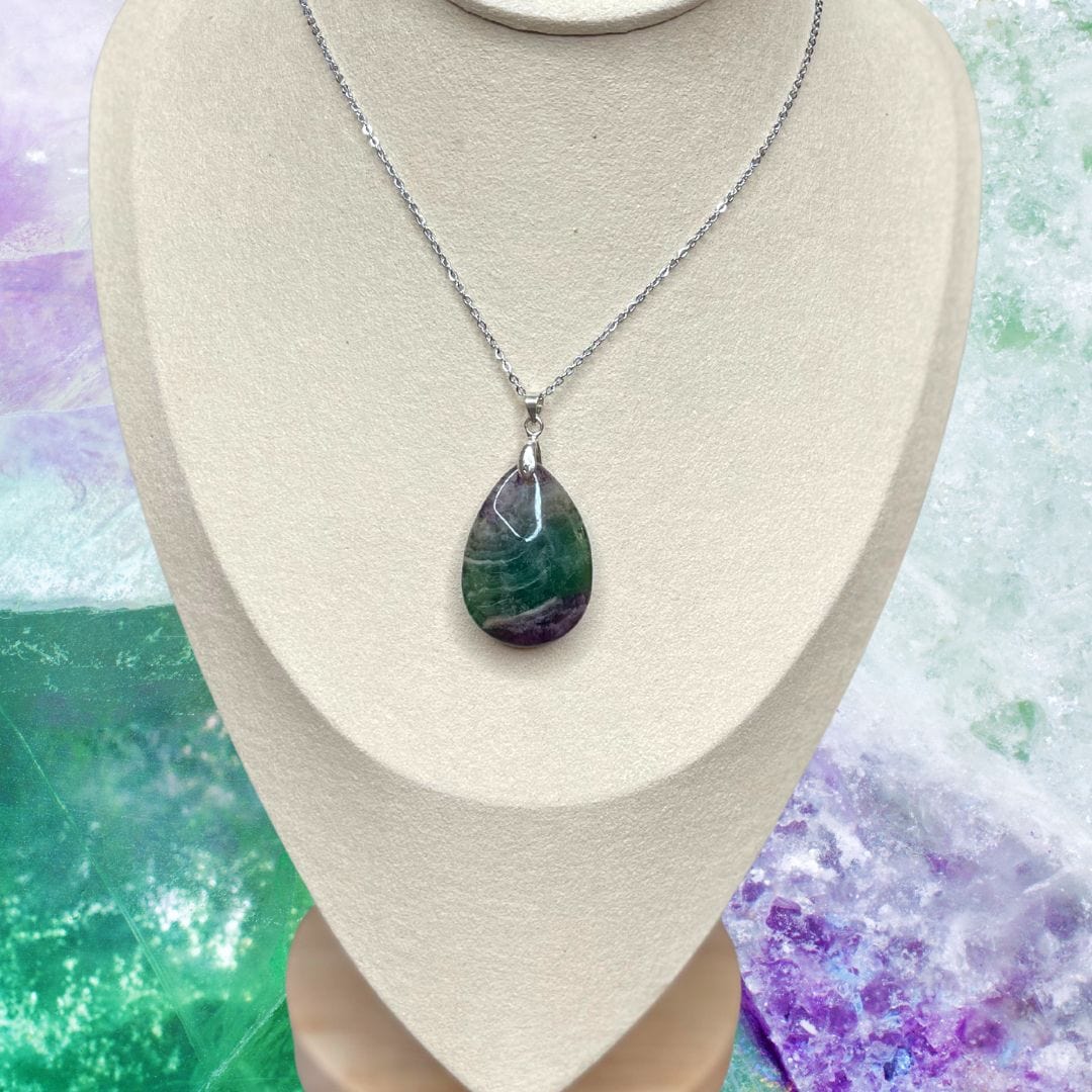 Pendentif fluorite Arc-en-ciel - Breloques et pendentifs