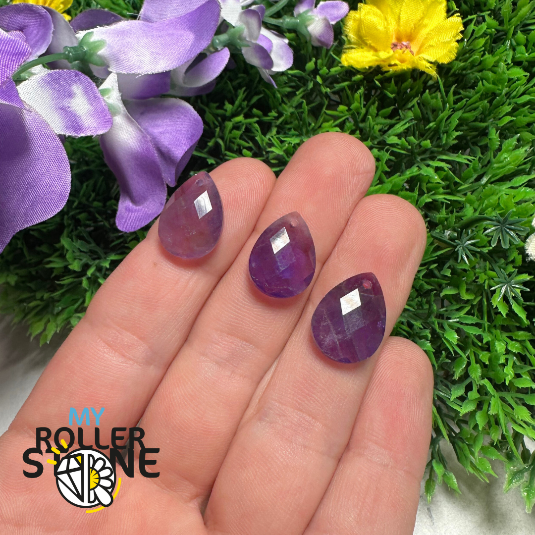 Pendentif goutte Améthyste Facettée - Perles