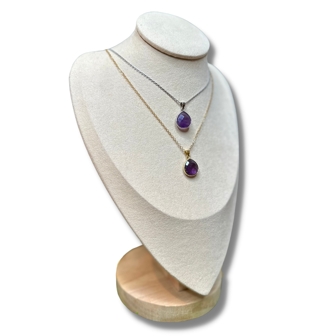 Pendentif goutte facettée Améthyste - Breloques et pendentifs