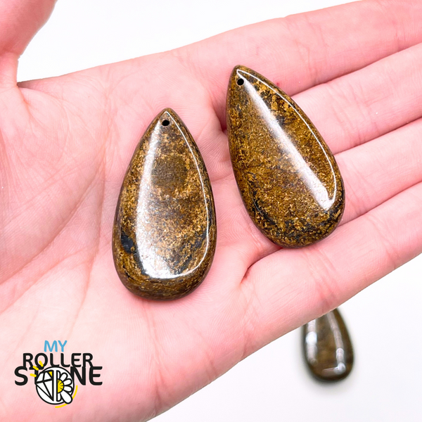 Pendentif Goutte (Labradorite Lapis Lazuli Oeil de Tigre Sodalite Bronzite) - Bronzite - Perles