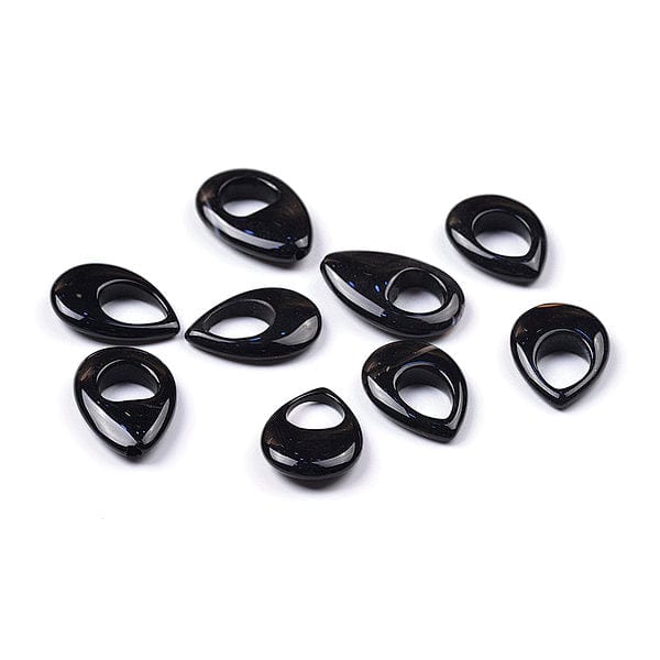 Pendentif goutte Onyx noire - Perles