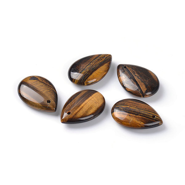 Pendentif goutte pierre Oeil de tigre - Perles