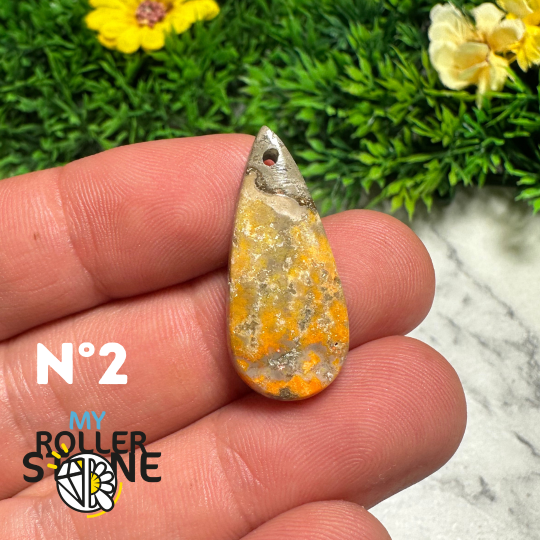 Pendentif Jaspe Bourdon percé - 2