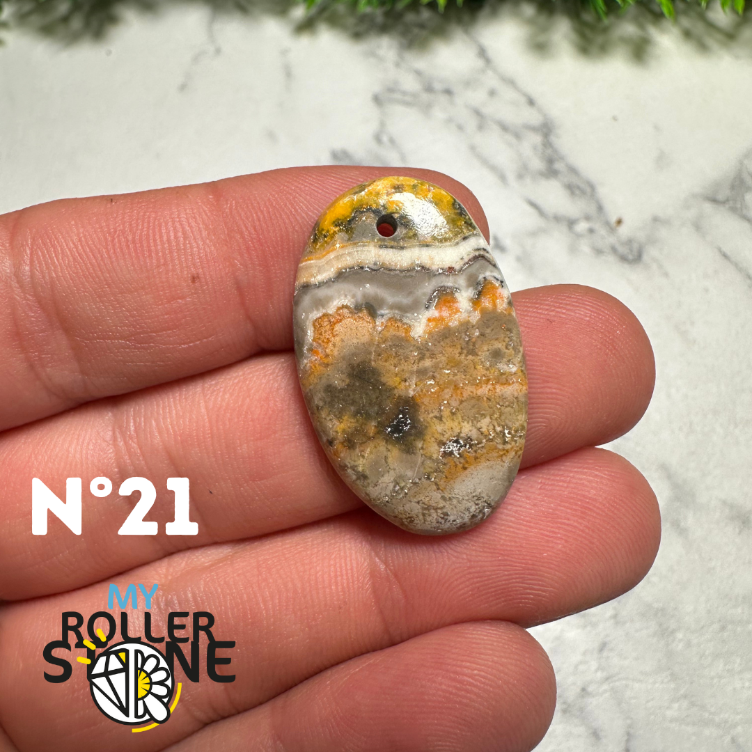 Pendentif Jaspe Bourdon percé - 21