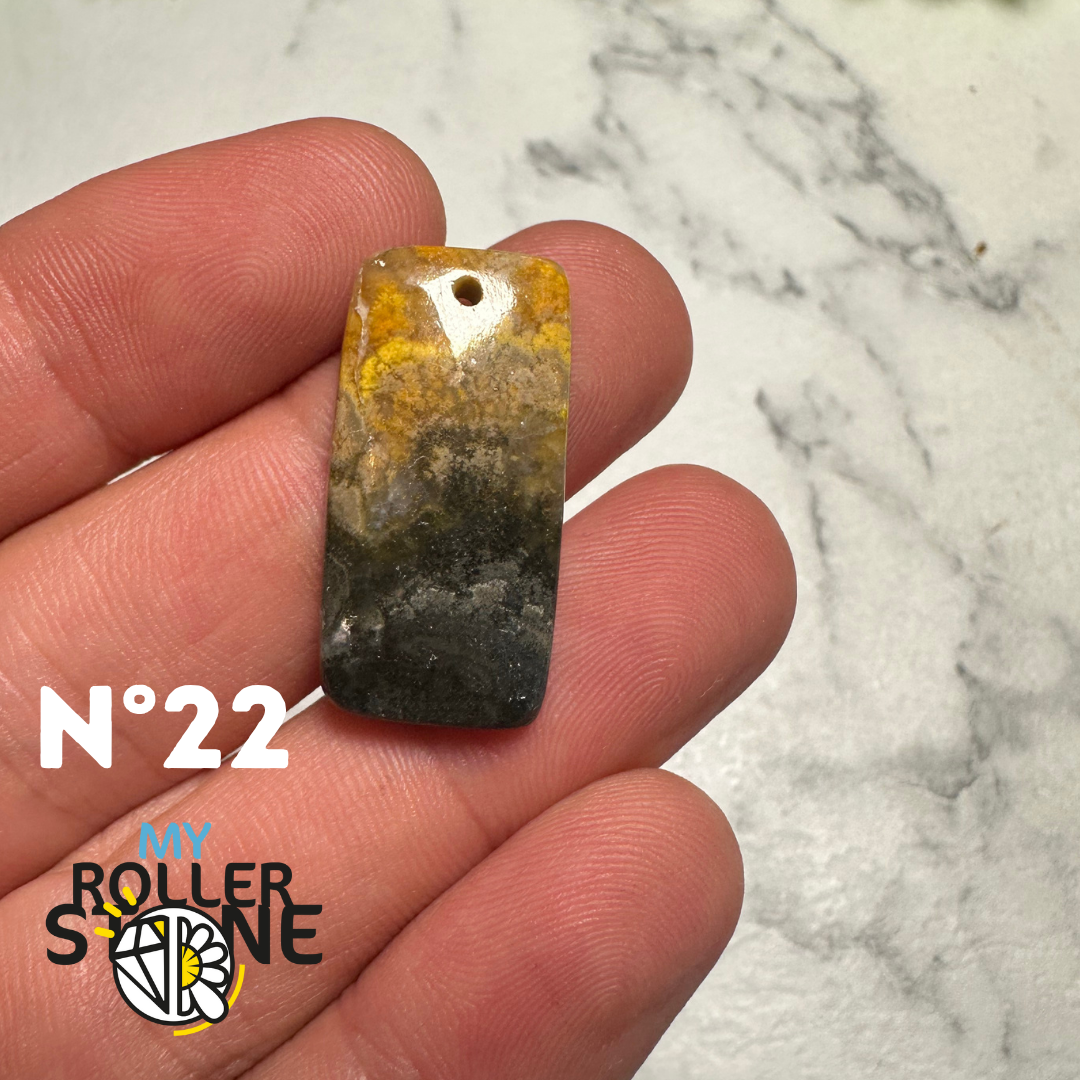 Pendentif Jaspe Bourdon percé - 22