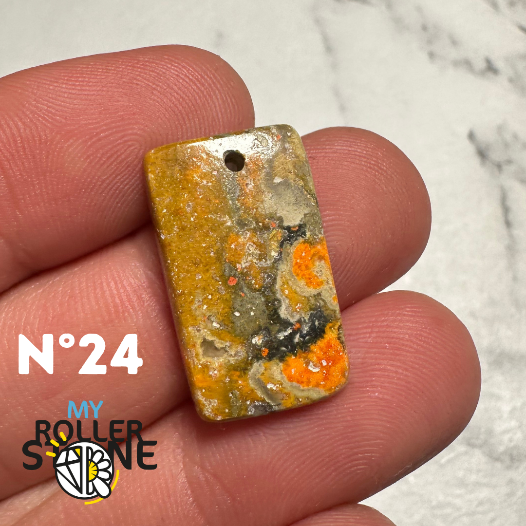 Pendentif Jaspe Bourdon percé - 24