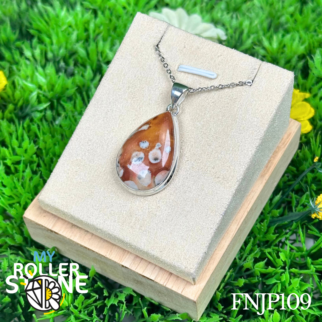 Pendentif en argent Jaspe faon