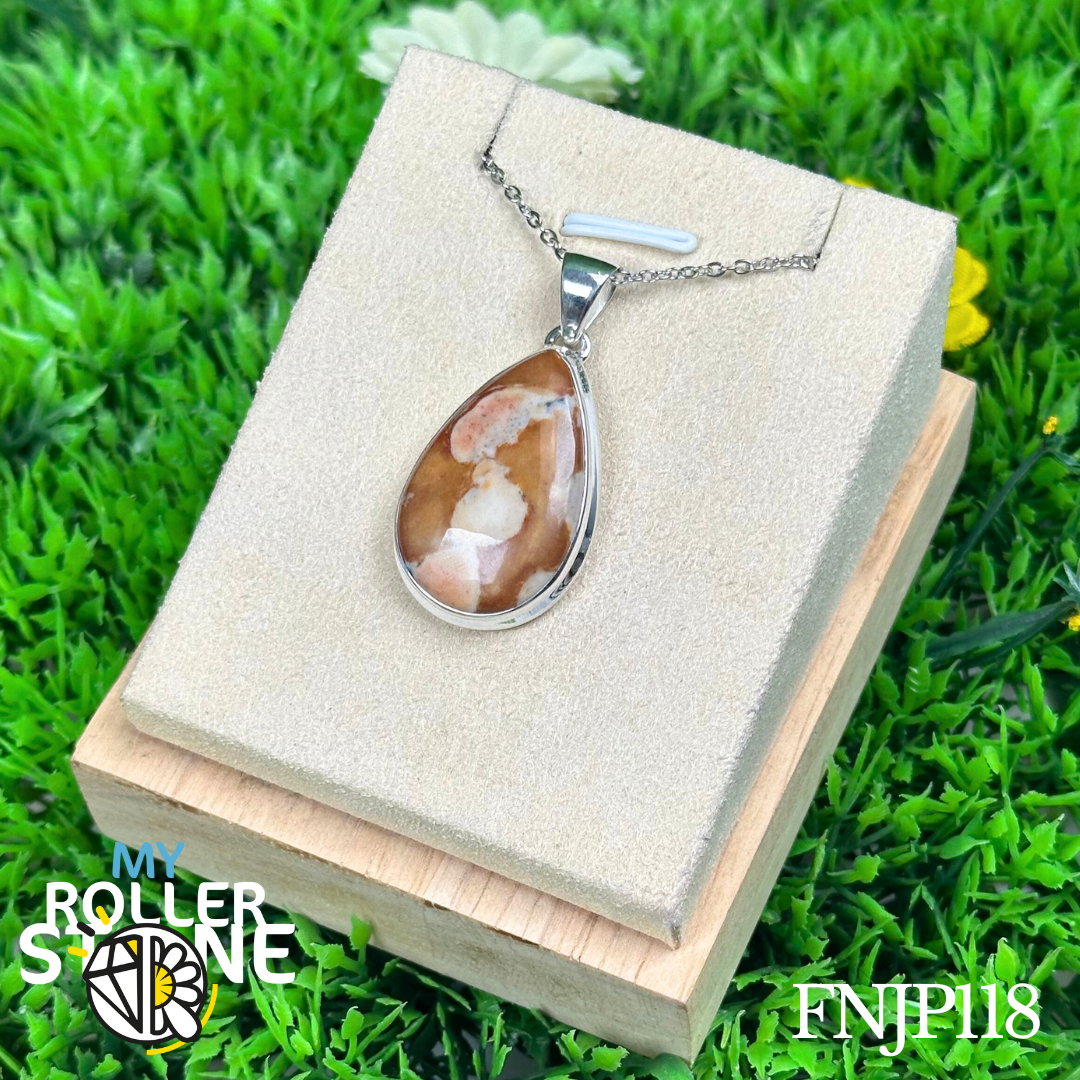 Pendentif en argent Jaspe faon