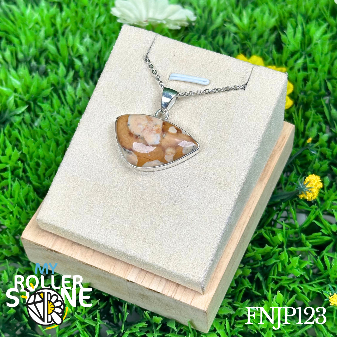 Pendentif en argent Jaspe faon