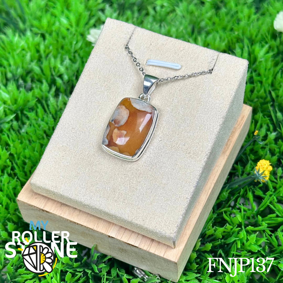 Pendentif en argent Jaspe faon