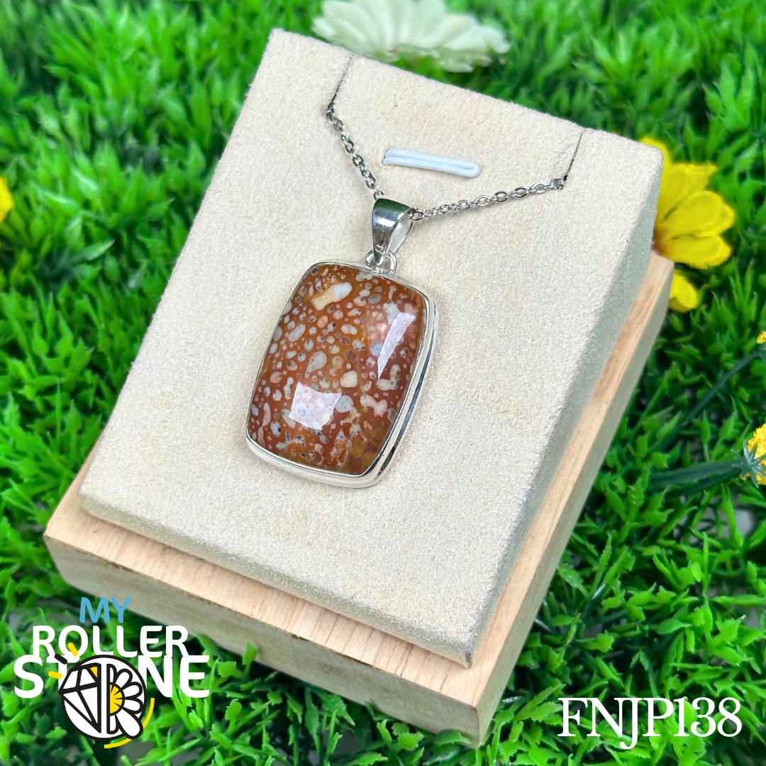 Pendentif en argent Jaspe faon