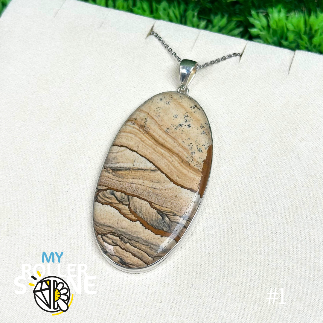 Pendentif Jaspe Paysage #P1