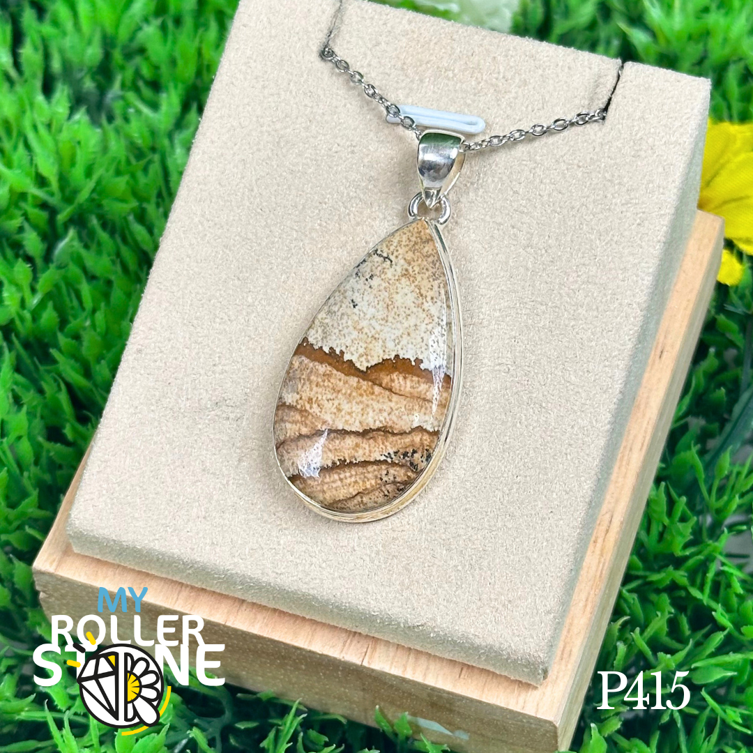 Pendentif Jaspe Paysage #P415