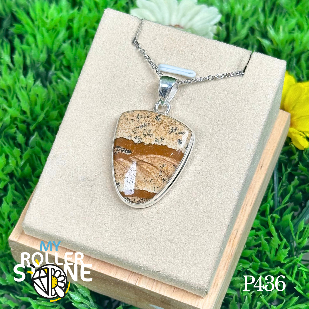Pendentif Jaspe Paysage #P436