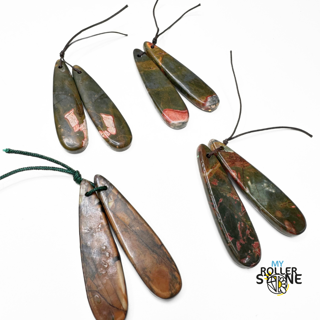 Pendentif Jaspe Picasso Duo - Breloques et pendentifs