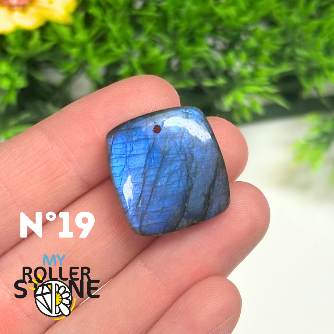 Pendentif Labradorite blue fire percé 5A - 19 - Breloques et pendentifs