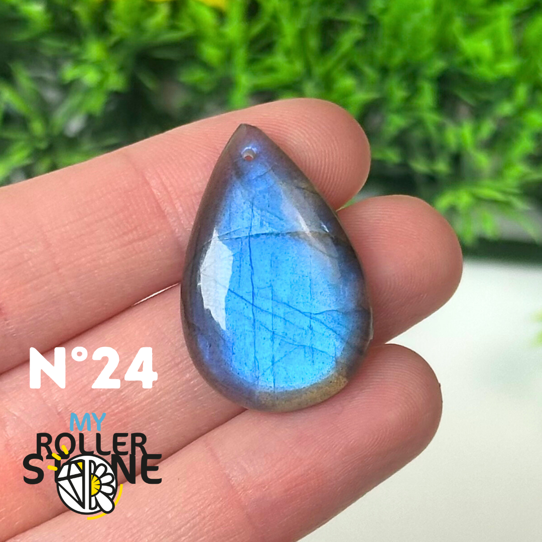 Pendentif Labradorite blue fire percé 5A - 24 - Breloques et pendentifs