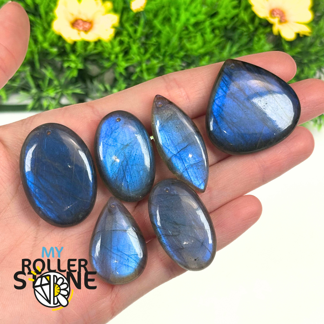 Pendentif Labradorite bleue percé 5A