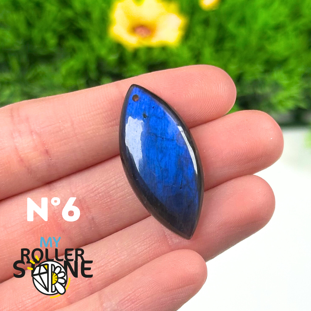 Pendentif Labradorite blue fire percé 5A - 6 - Breloques et pendentifs