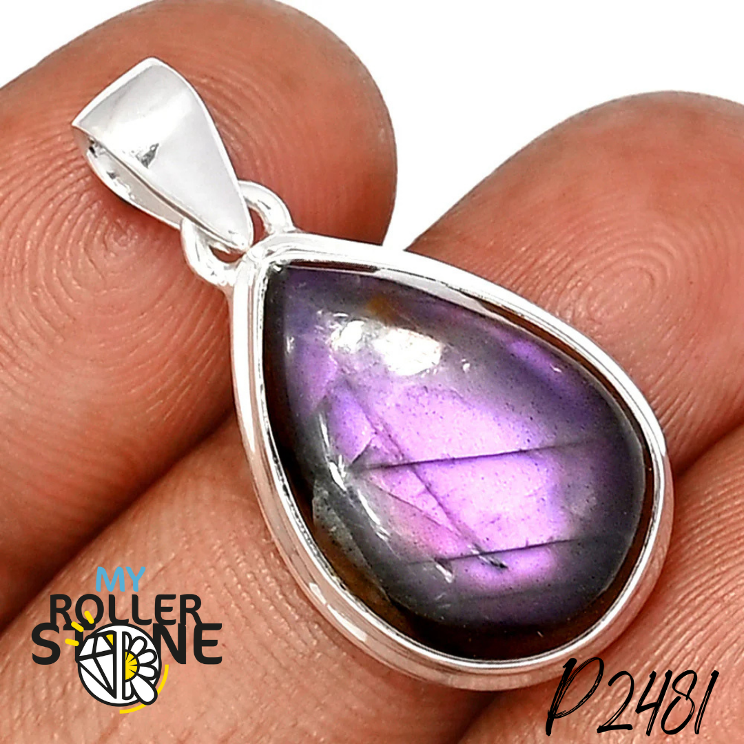 Pendentif Labradorite Violette P2481 - Breloques et pendentifs