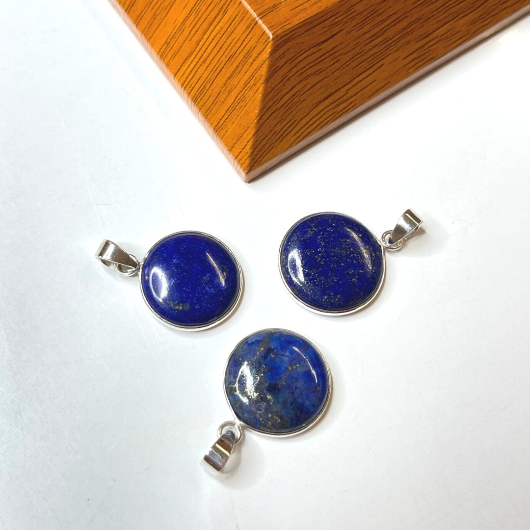 Pendentif Lapis lazuli Argent 925 - Ronde Petite