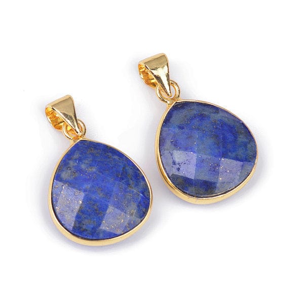 Pendentif Lapis Lazuli Goutte Facettée Argenté
