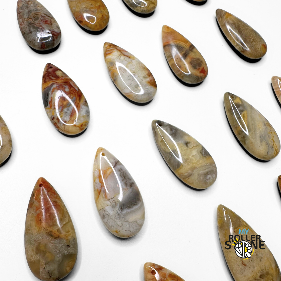 Pendentif Larme en Agate crazy - Perles