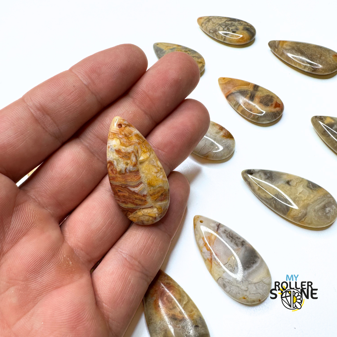 Pendentif Larme en Agate crazy - Perles