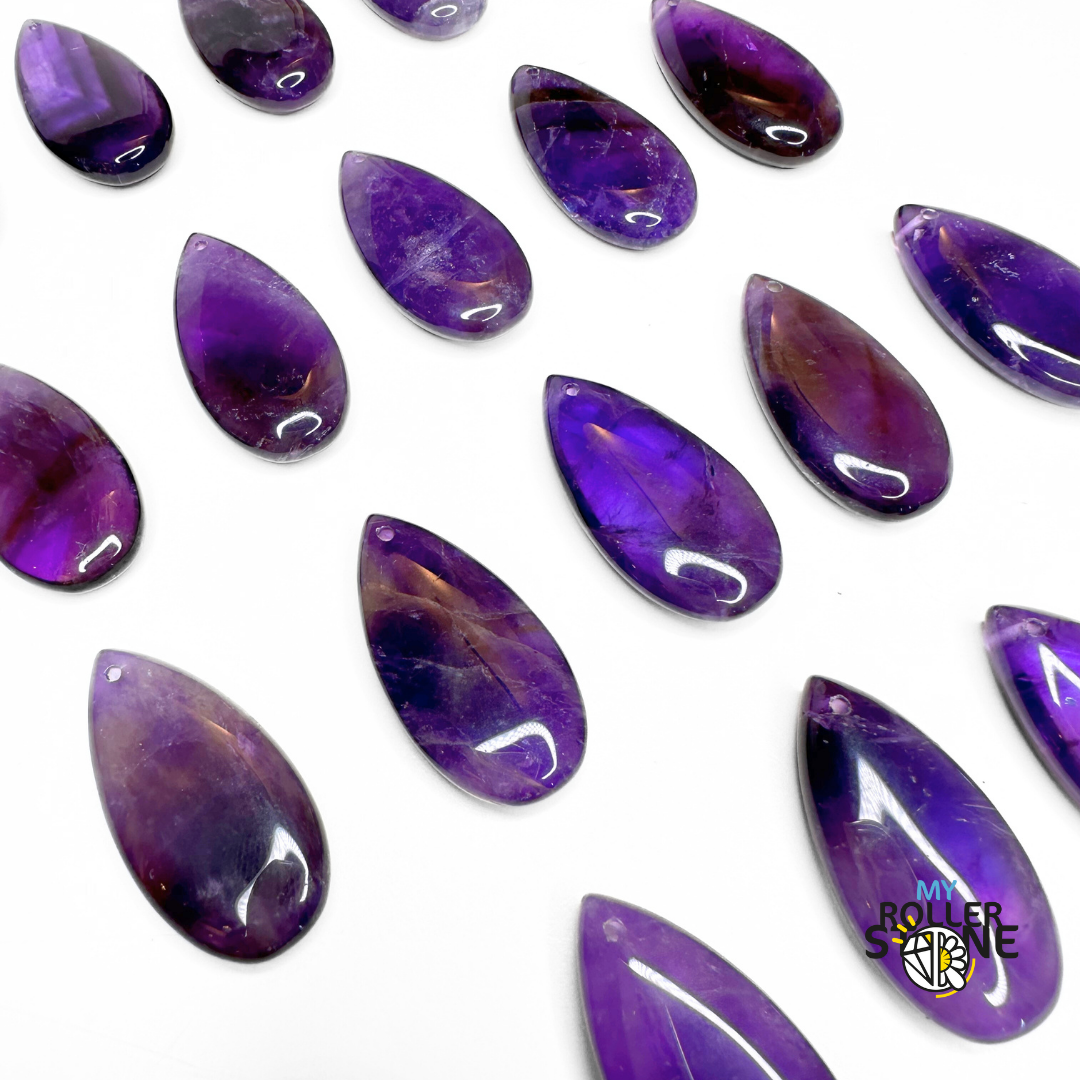 Pendentif Larme en Amethyste - Perles