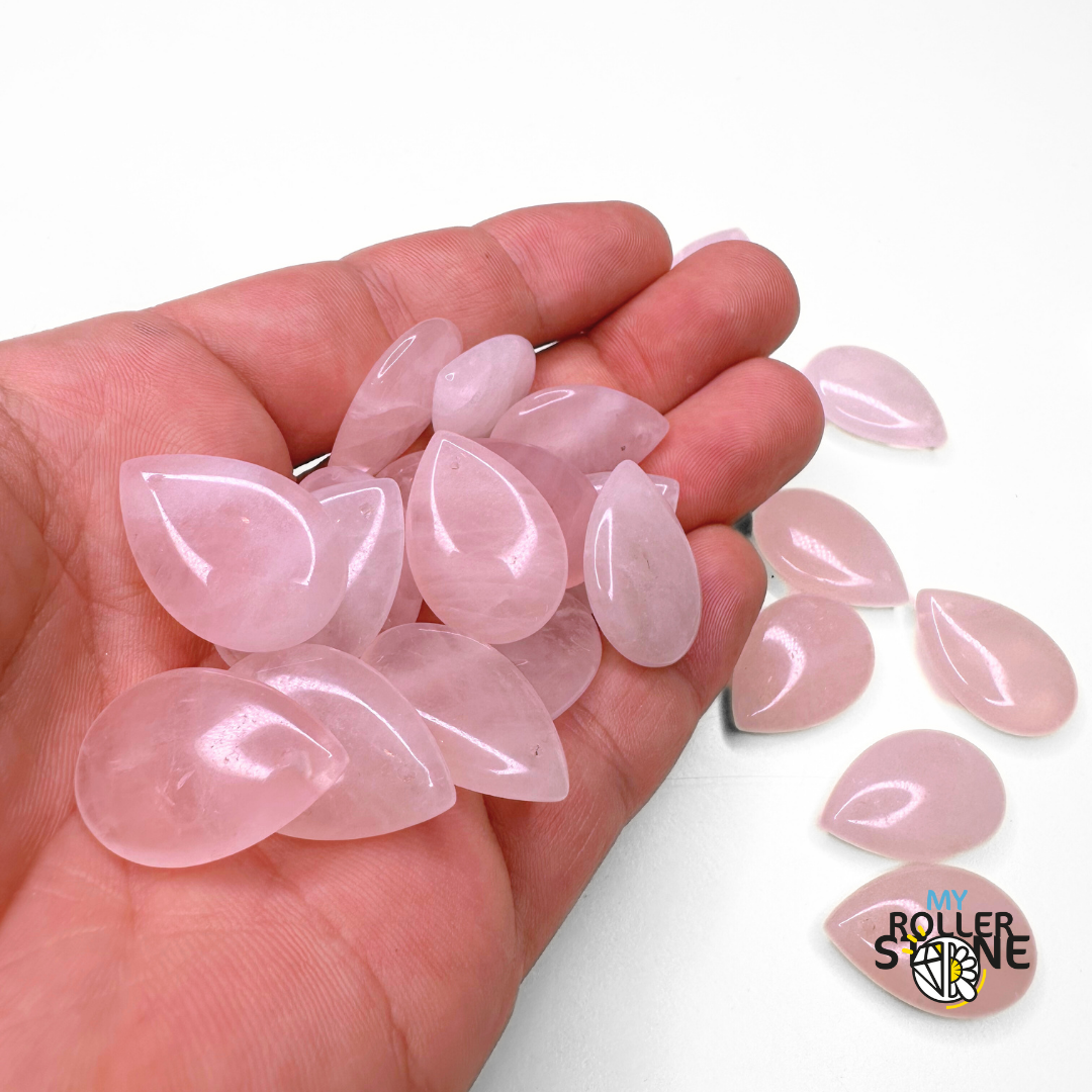 Pendentif Larme en Quartz rose - Perles