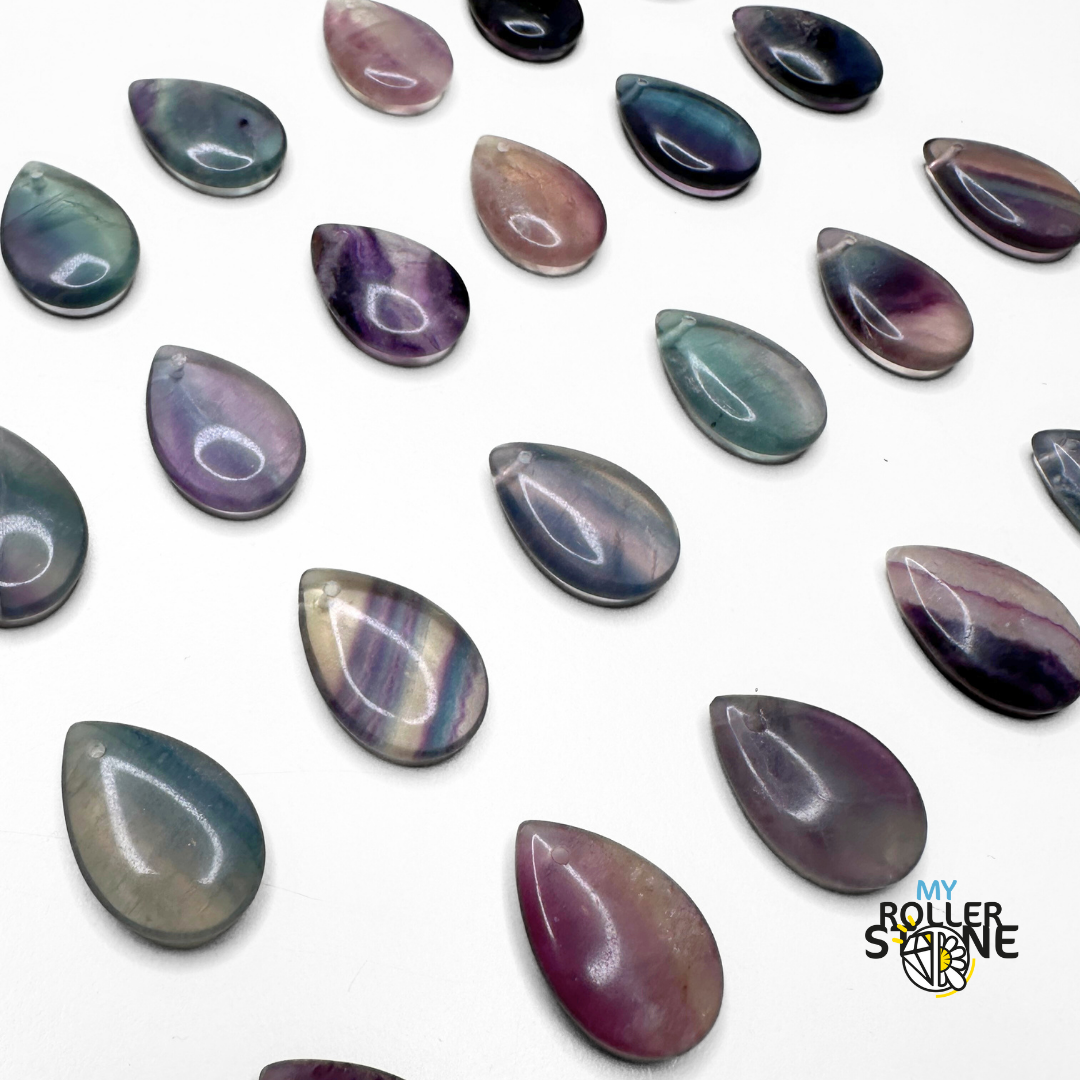 Pendentif larme fluorite - Perles