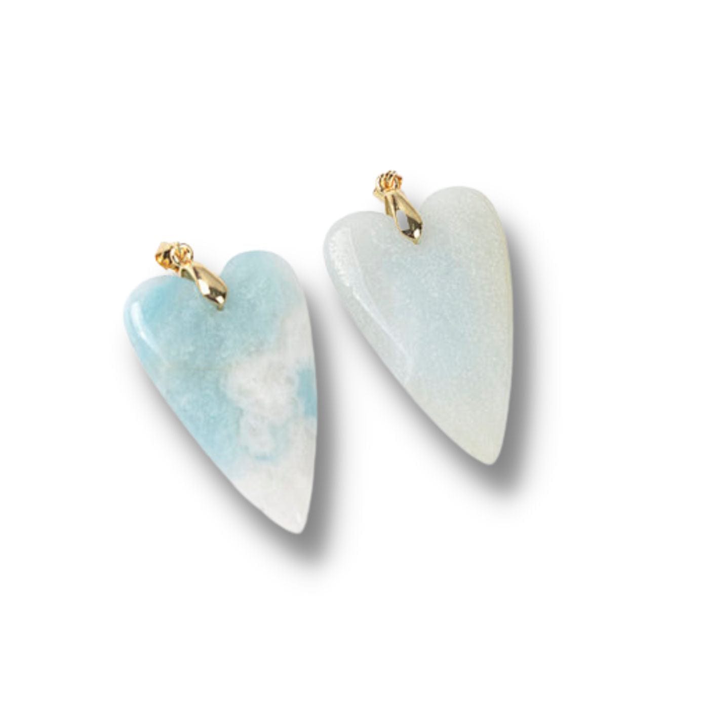 Pendentif long Coeur Amazonite - Perles