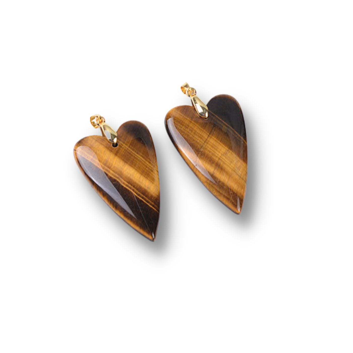 Pendentif long Coeur Oeil de tigre