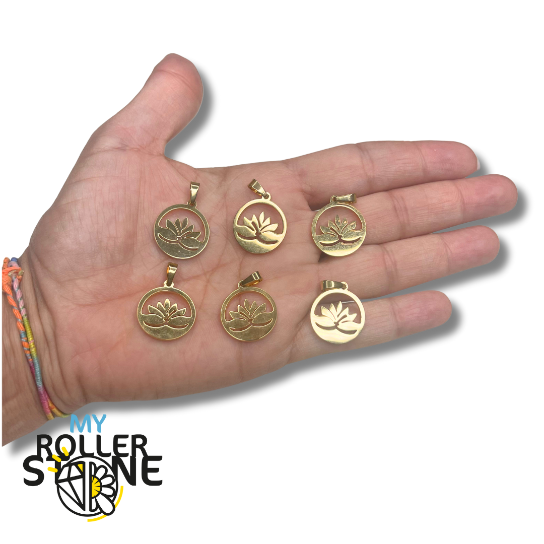 Pendentif Lotus Doré - Breloques et pendentifs