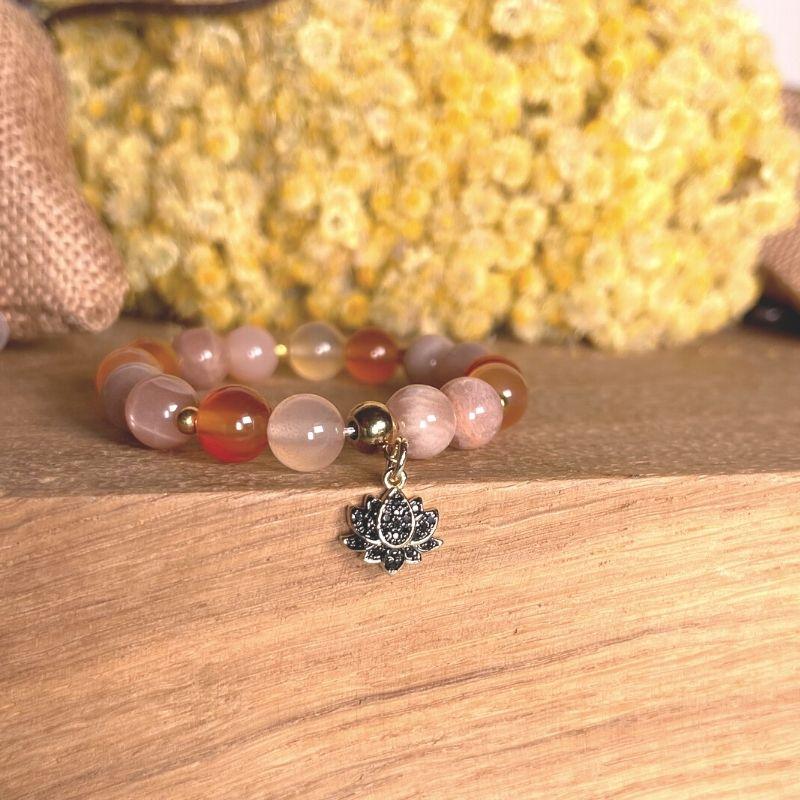 Pendentif lotus pour bracelet - Breloques et pendentifs