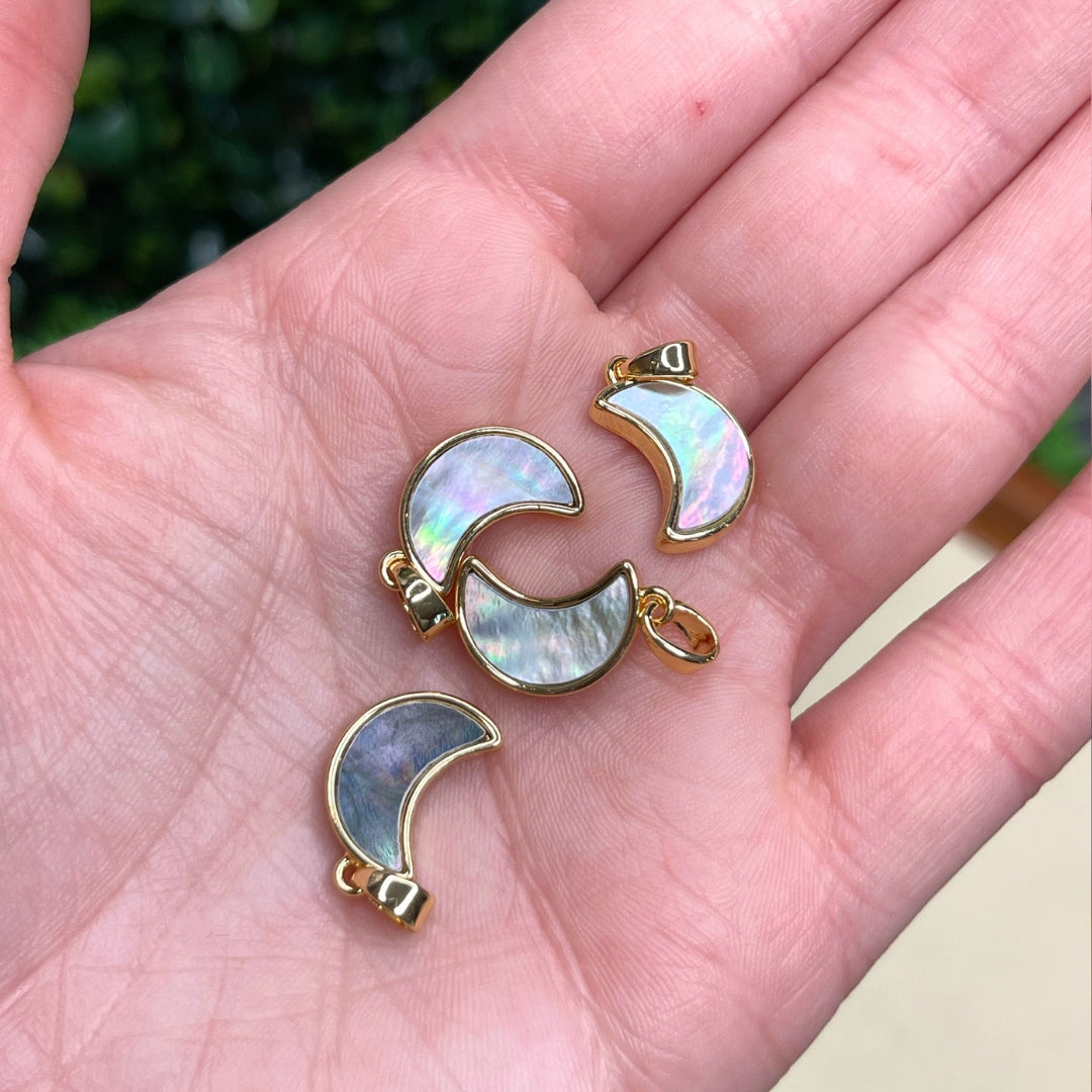 Pendentif Lune Nacre Abalone
