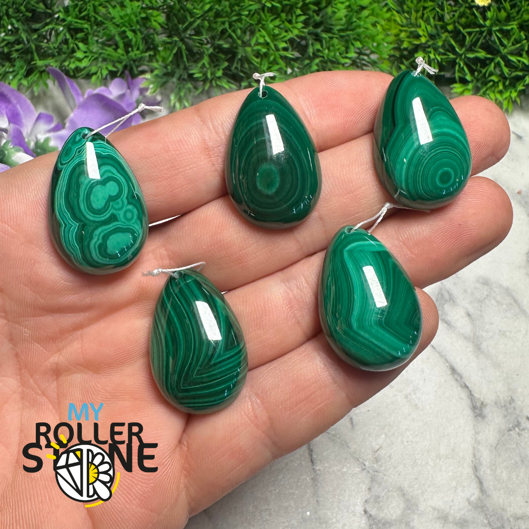 Pendentif Malachite Goutte Percée - Breloques et pendentifs