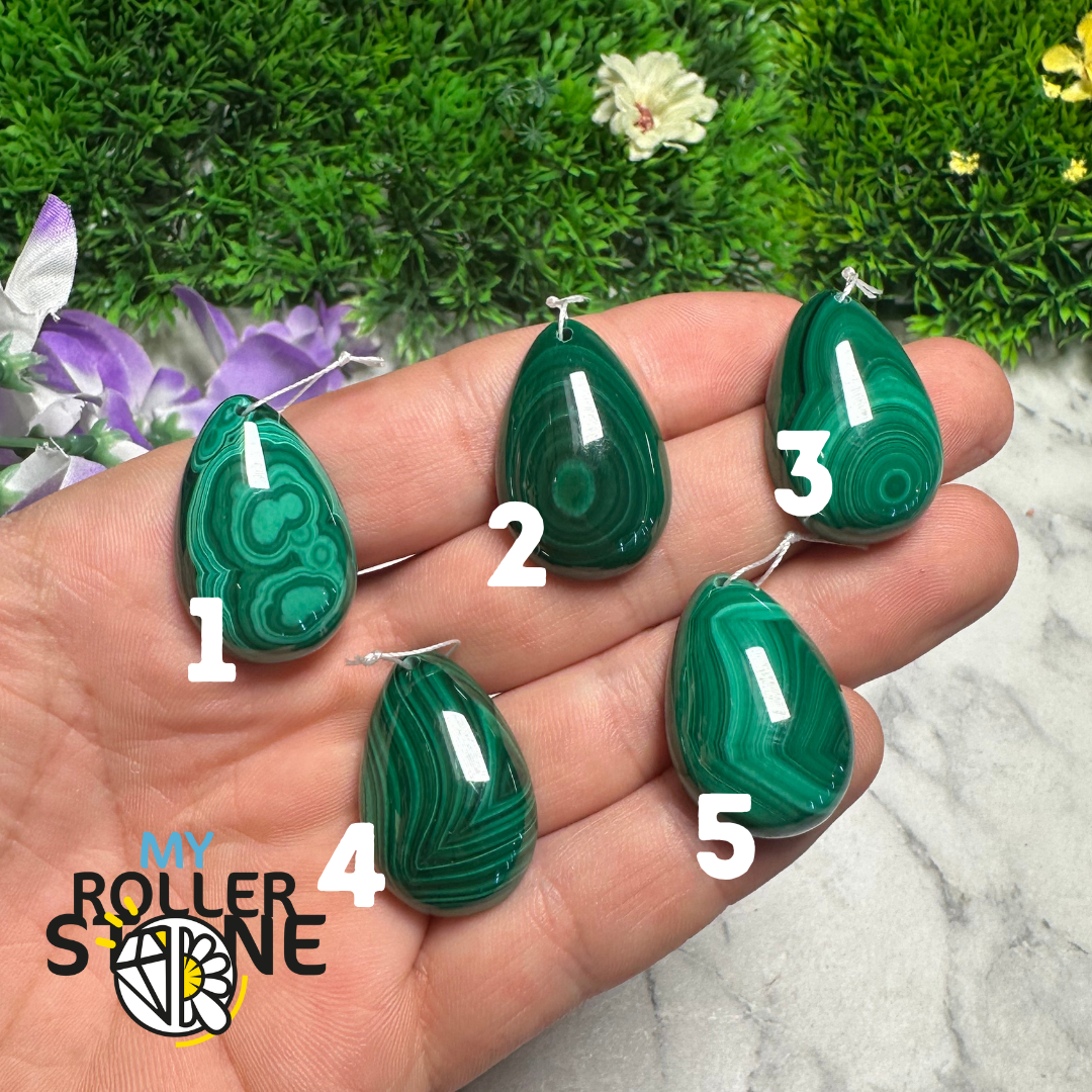 Pendentif Malachite Goutte Percée - Breloques et pendentifs