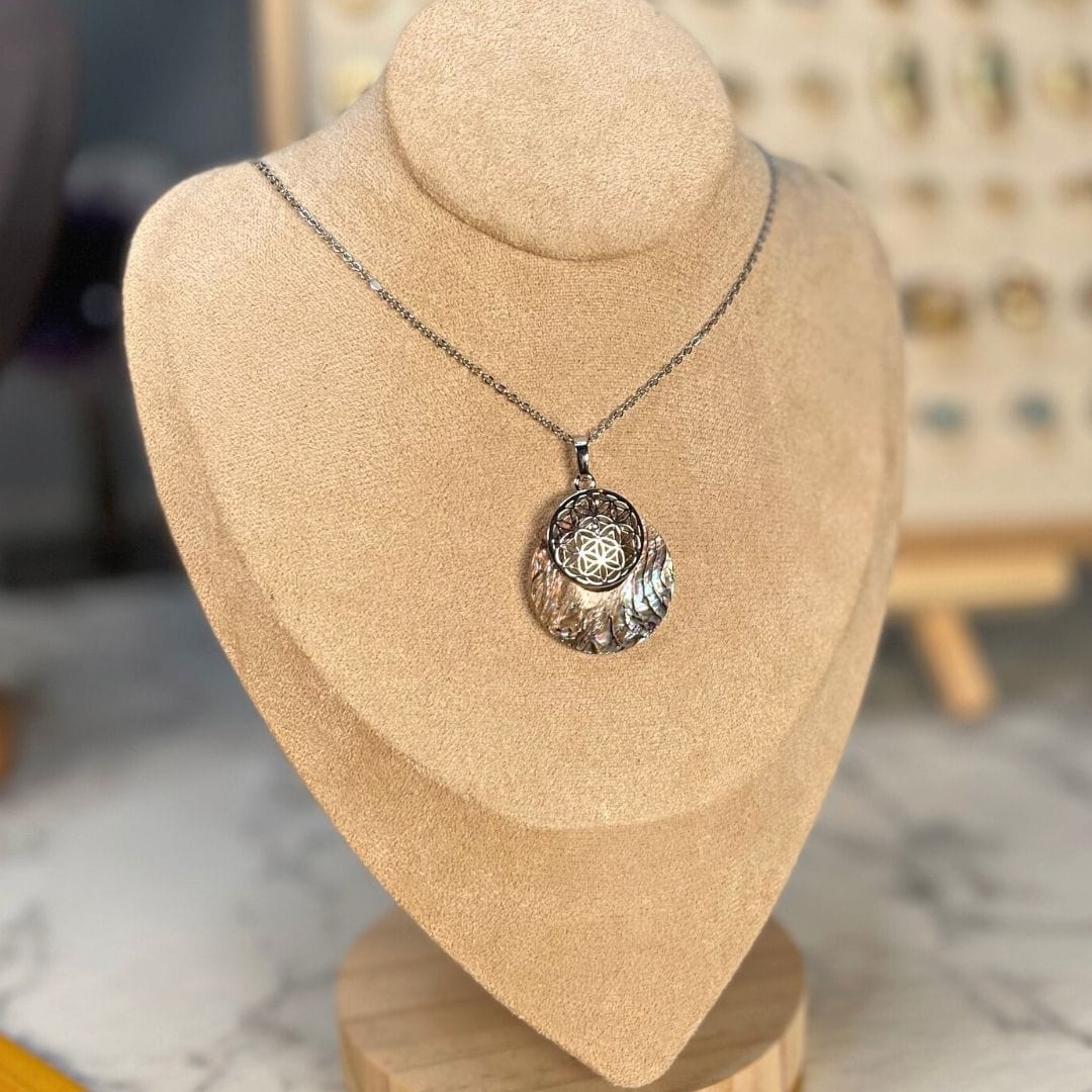 Pendentif nacre Fleur de vie