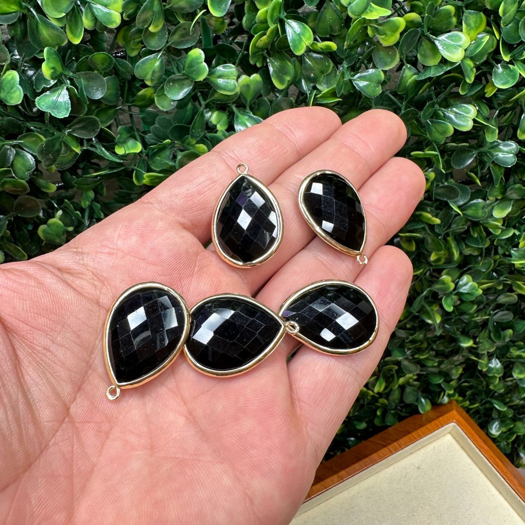 Pendentif Obsidienne facetté - Perles