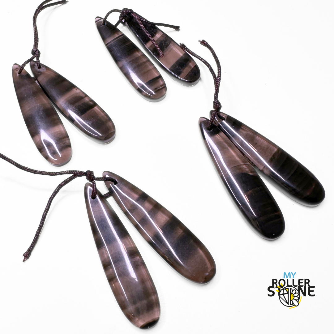 Pendentif Obsidiennne Duo - Breloques et pendentifs