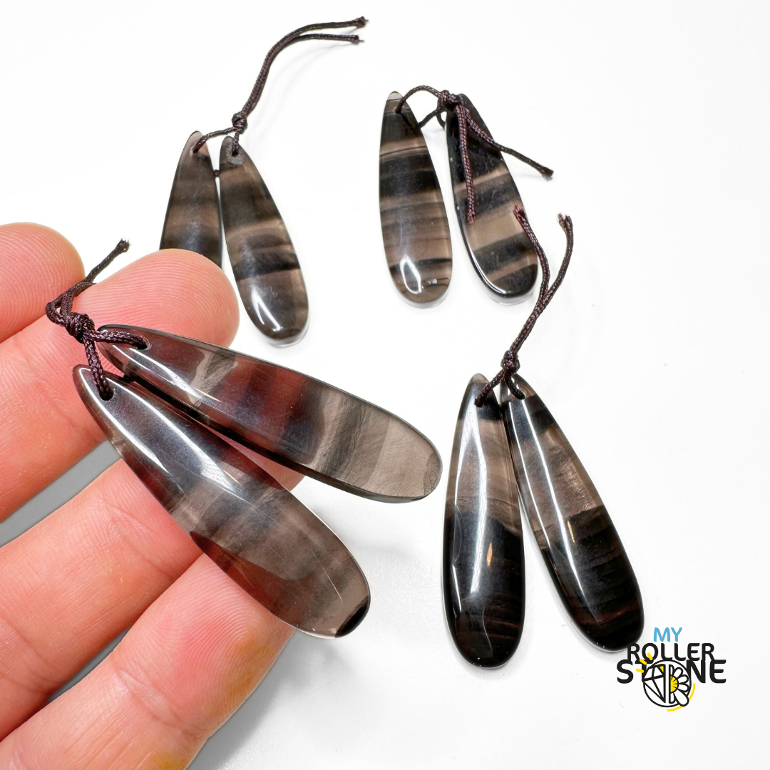 Pendentif Obsidiennne Duo - Breloques et pendentifs