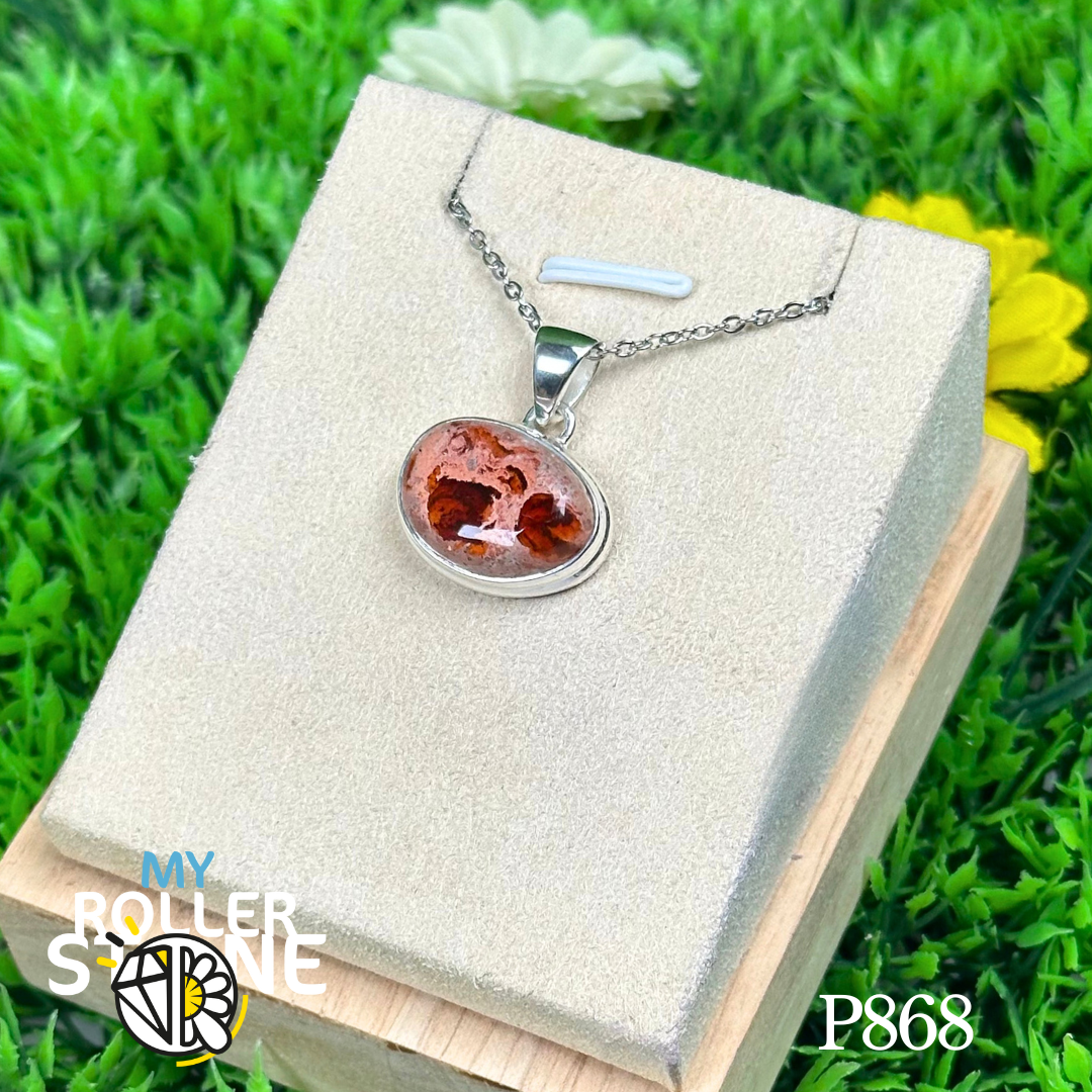 Pendentif Opale De Feu Argent #P868