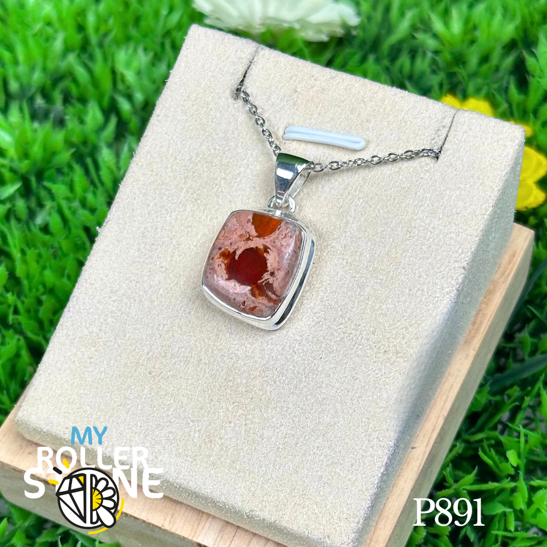 Pendentif Opale De Feu Argent #P891