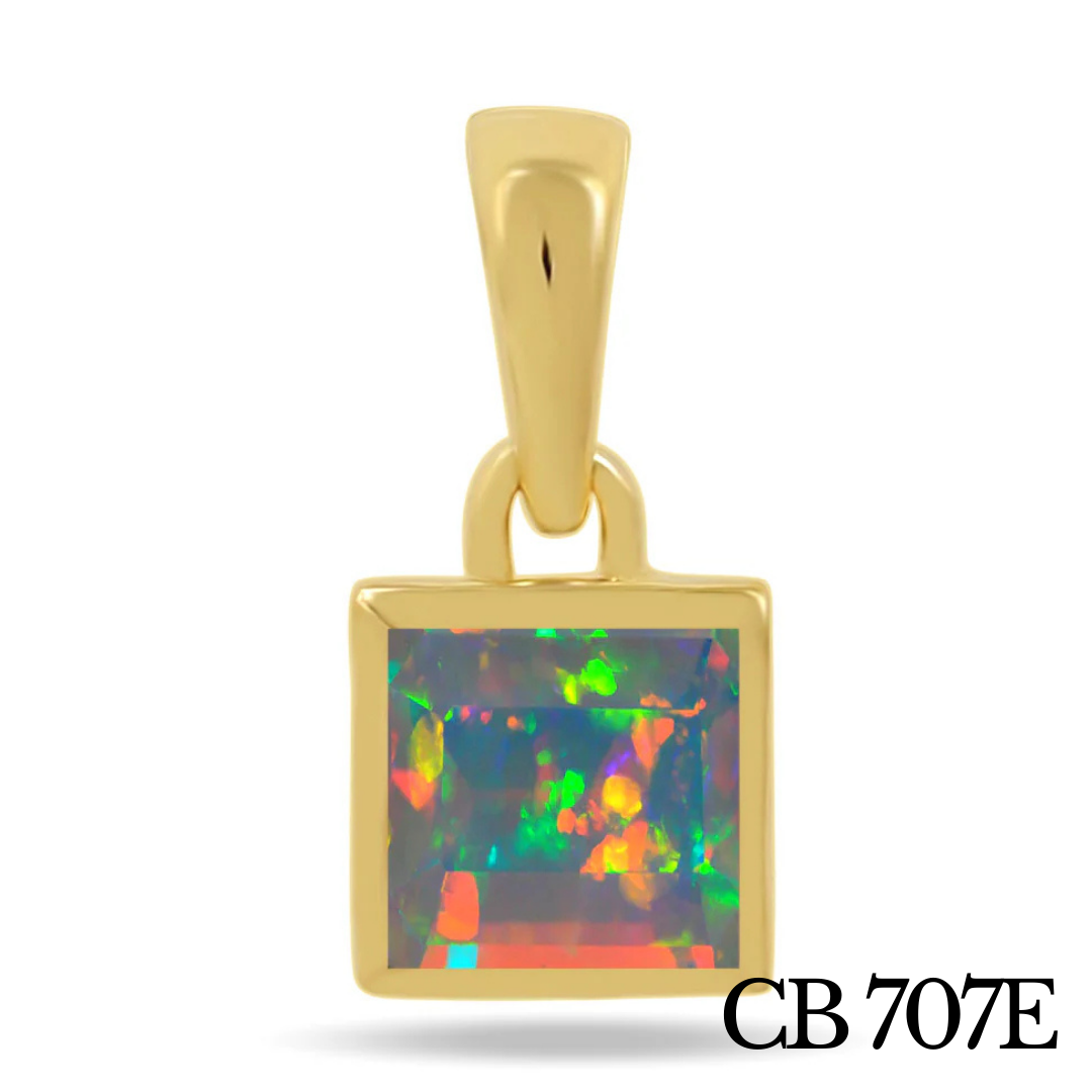 Pendentif solitaire en Opale Éthiopienne
