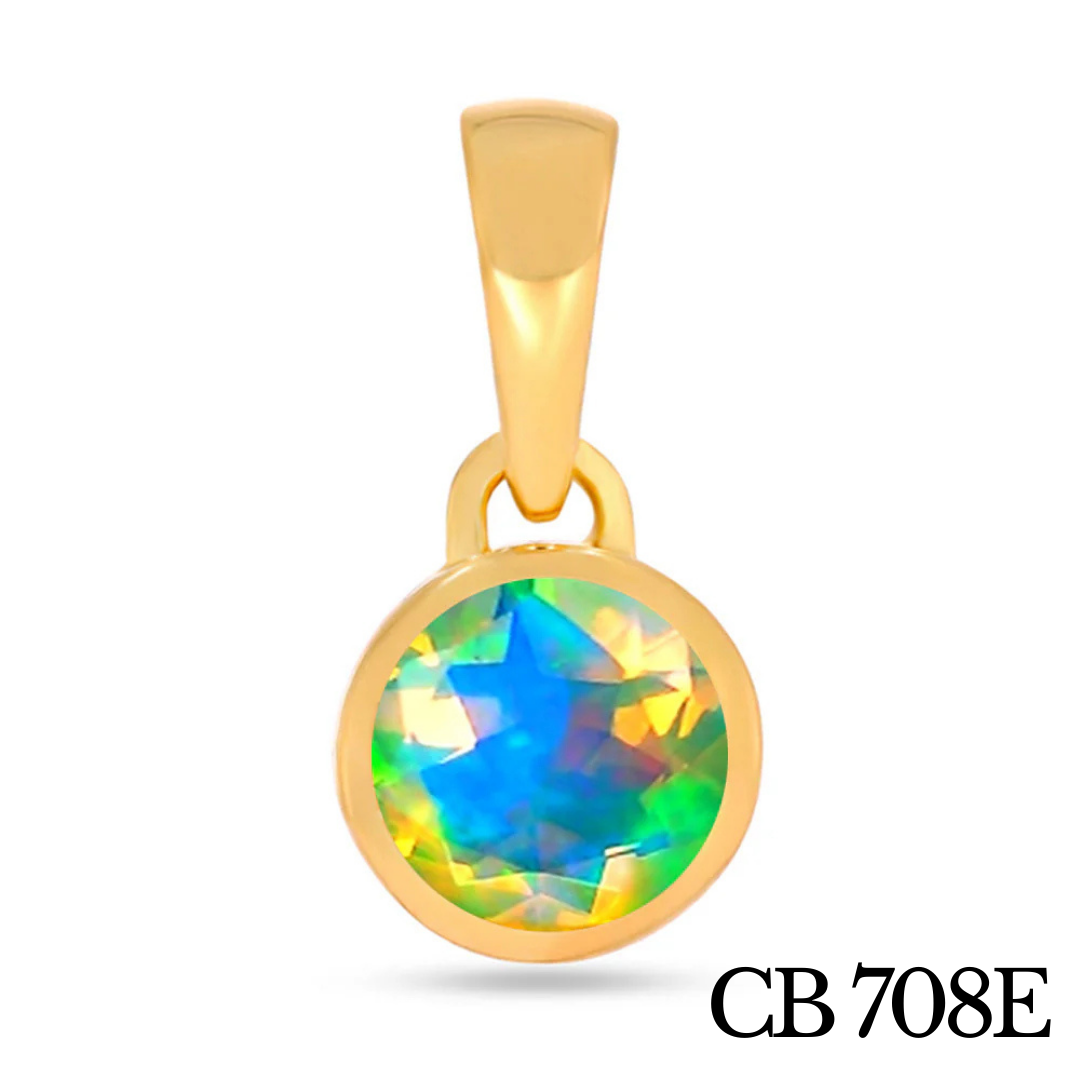 Pendentif solitaire en Opale Éthiopienne