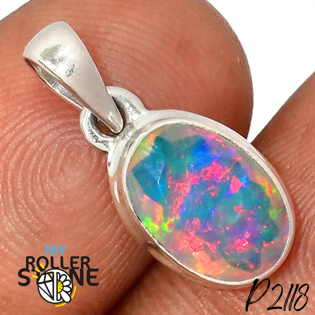 Pendentif Opale Ethiopienne Facettée P2118