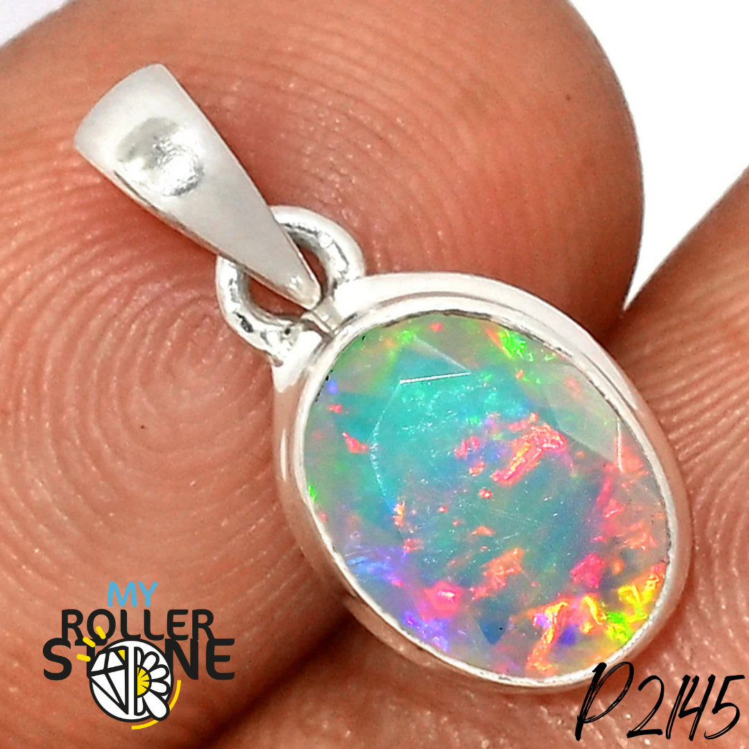 Pendentif Opale Ethiopienne Facettée P2145