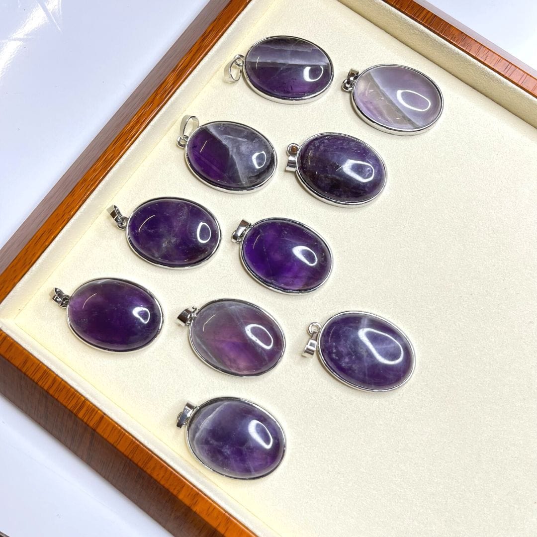 Pendentif Oval Améthyste - Breloques et pendentifs