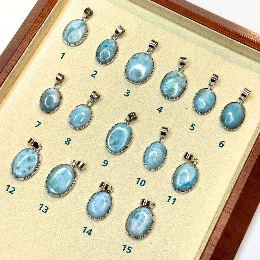 Pendentif Ovale Larimar argent 925